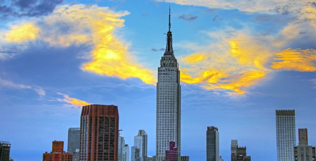 skyline view of the Empire State Building in New York