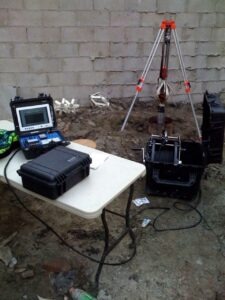 Video Caisson inspection equipment on construction site