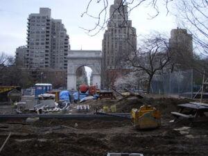 NYC Construction site where noise monitoring is being performed