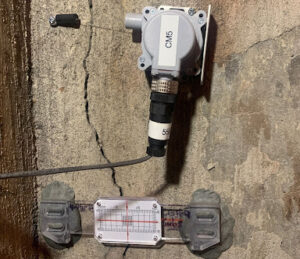 On-site vibration and crack monitoring during an on-going construction project