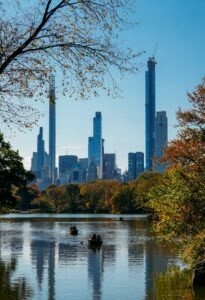 A view of the New York City Skyline from Central Park